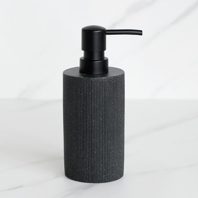 Matte Ribbed Bathroom Accessory Set