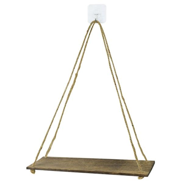 Wood Natural Wood Hanging Shelf