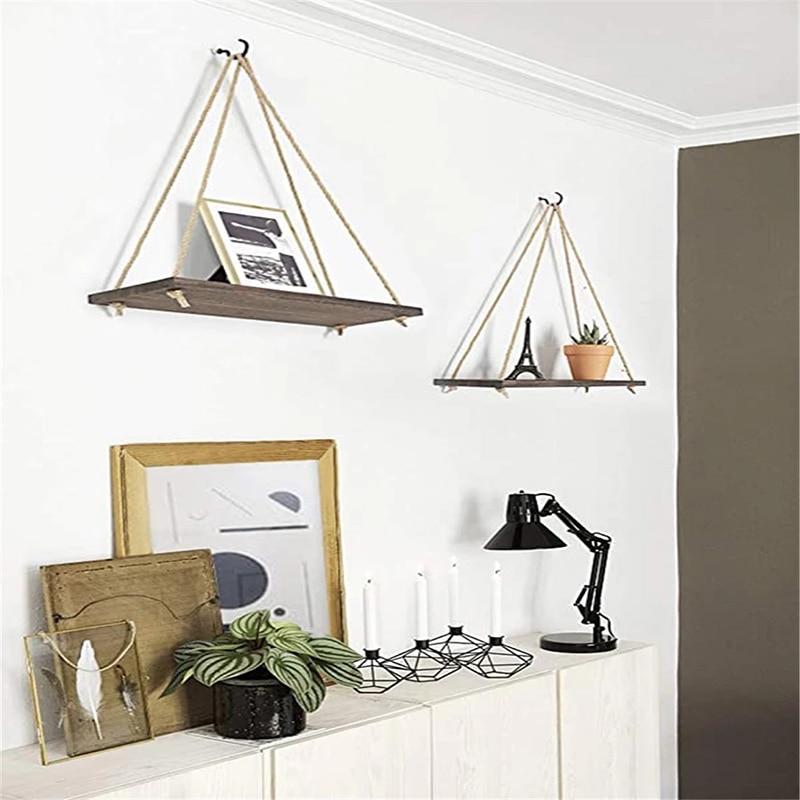 Wood Natural Wood Hanging Shelf