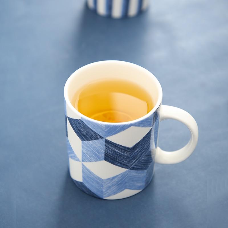 Roxo Blue Patterned Stoneware Mug