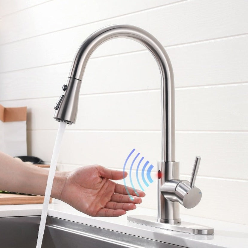 Motion Activated Kitchen Faucet with Smart Sensor, Pull Down Sprayer