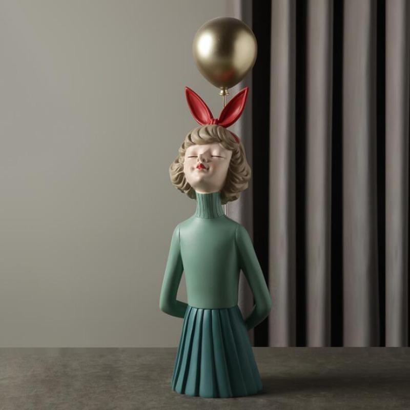 Balloon Resin Balloon Girl Statue