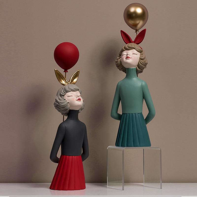 Balloon Resin Balloon Girl Statue