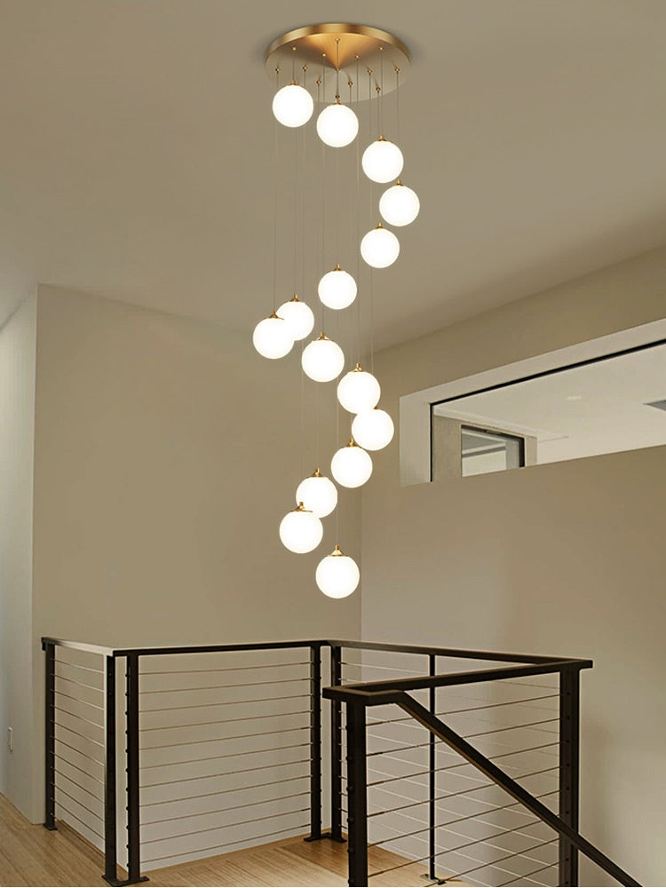 Modern Frosted Globe Chandelier