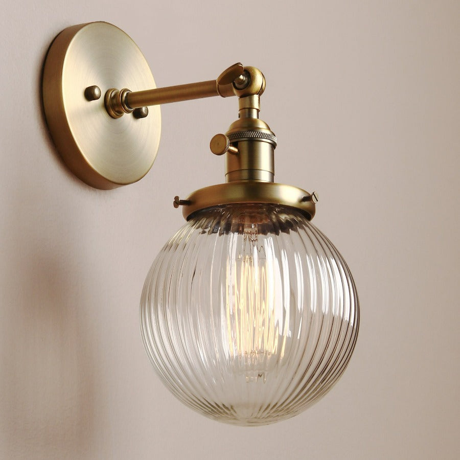 Textured Glass Globe Wall Sconce