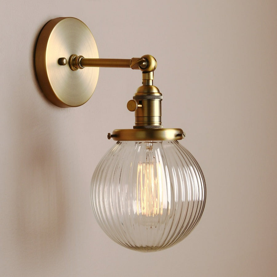 Textured Glass Globe Wall Sconce