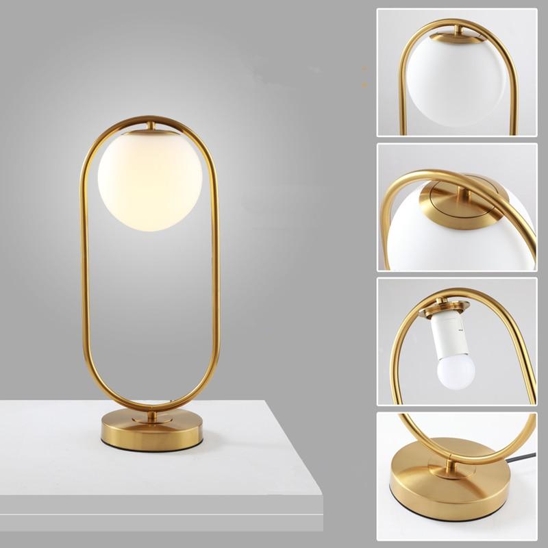 Modern Frosted Glass Globe Table Lamp