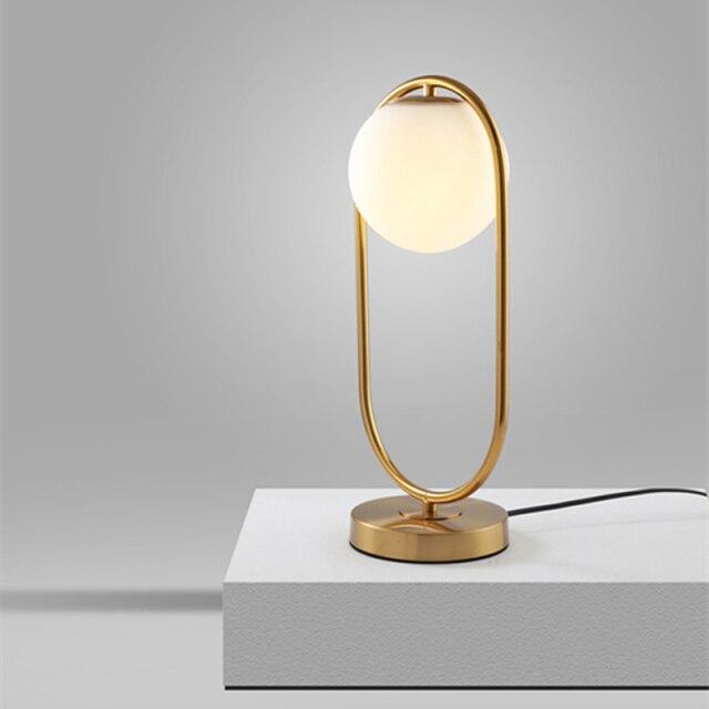 Modern Frosted Glass Globe Table Lamp