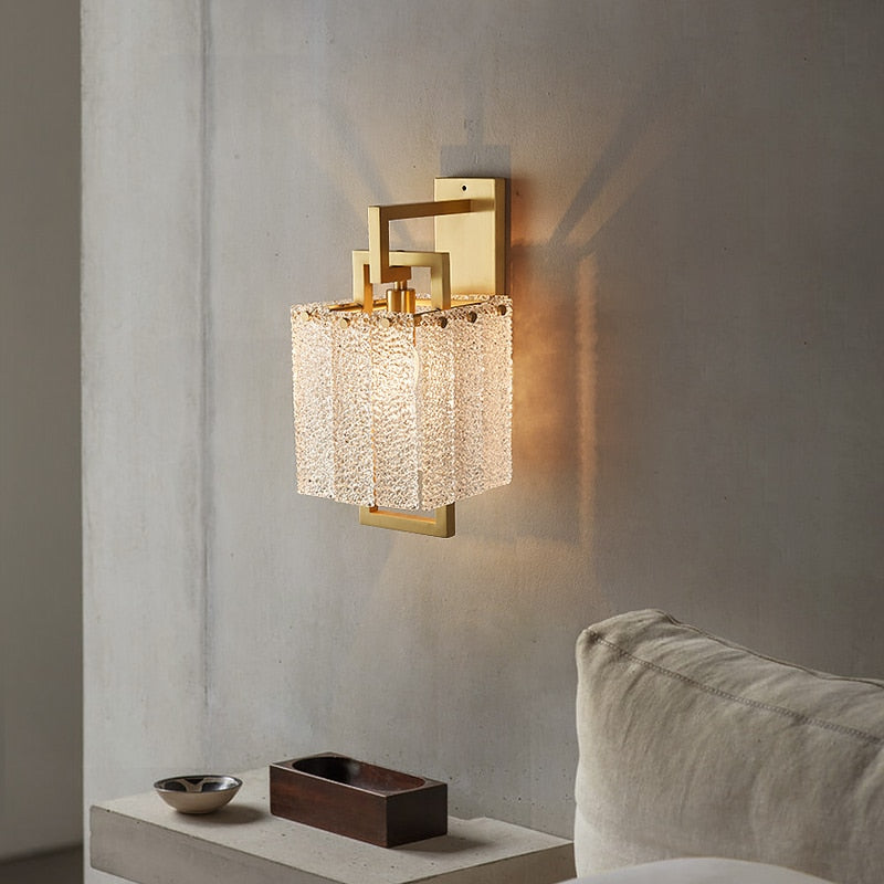 Modern Textured Glass Wall Light