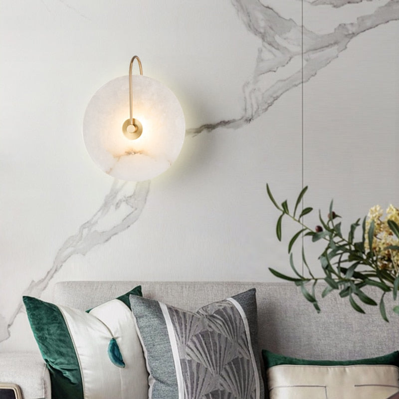 Modern White Marble Wall Sconce