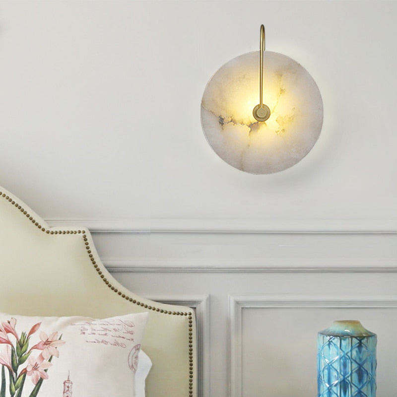 Modern White Marble Wall Sconce