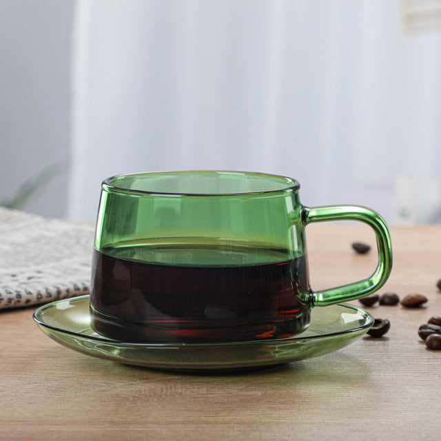 Modern Retro Cups and Saucers Set