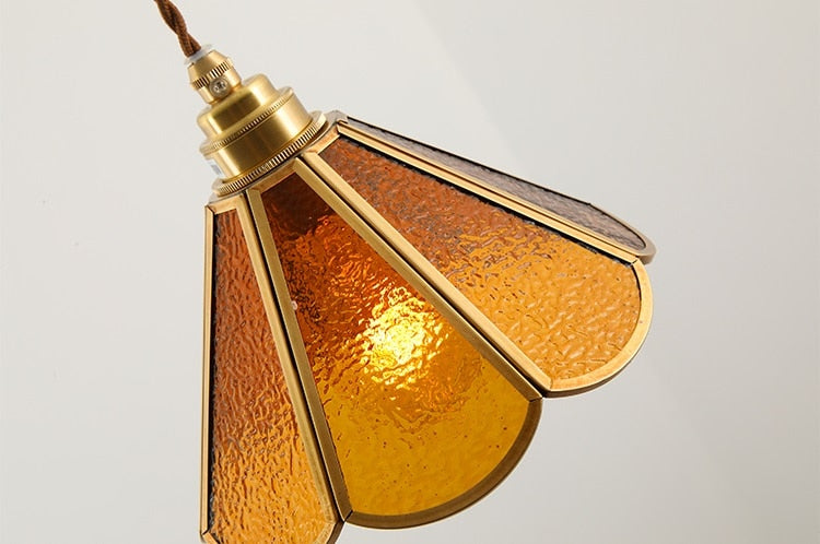 Vintage Stained Glass Pendant Light