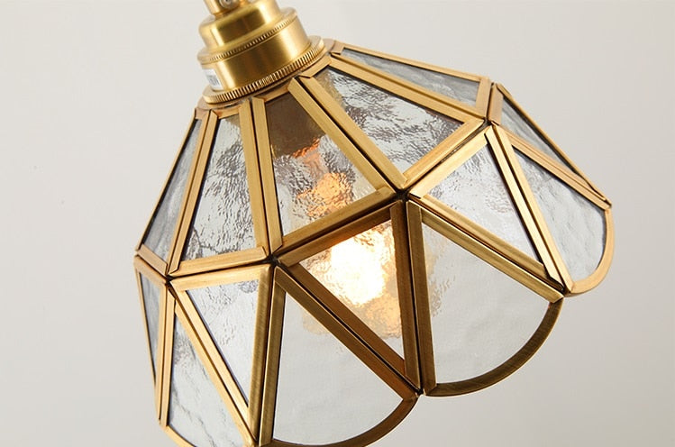 Vintage Stained Glass Pendant Light