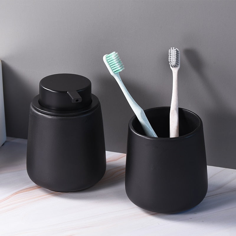 Matte Ceramic Bathroom Accessories Set