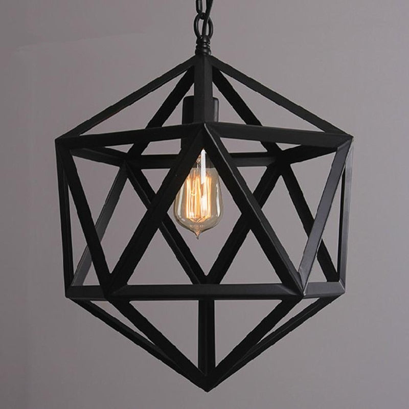 Vintage Iron Cage Pendant Light