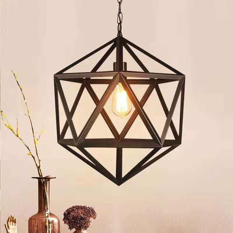 Vintage Iron Cage Pendant Light