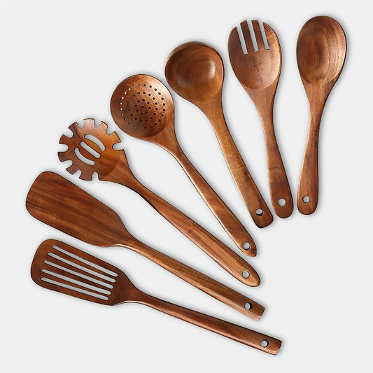 Teak kitchen utensil set