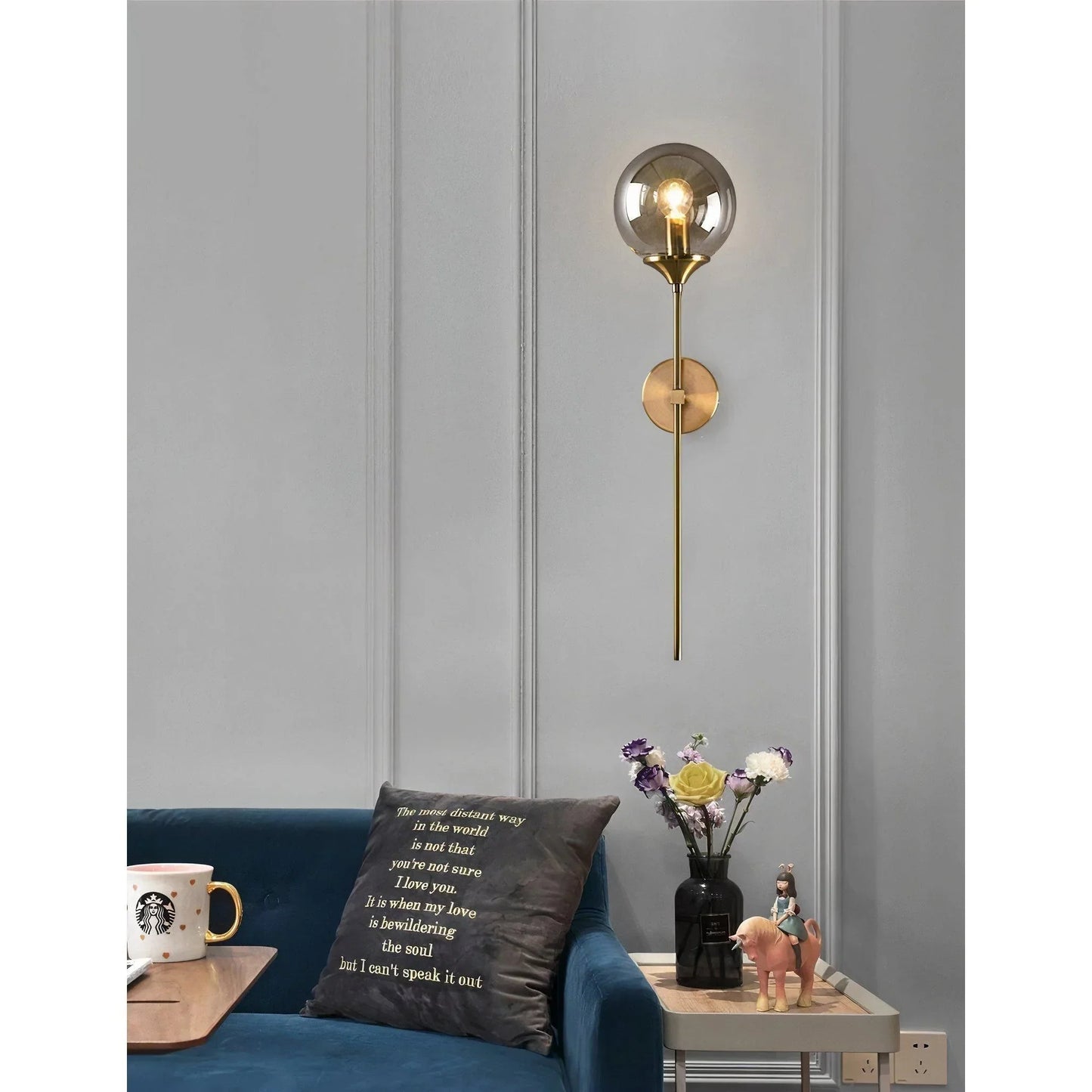 Claudia Antique Orb Wall Light