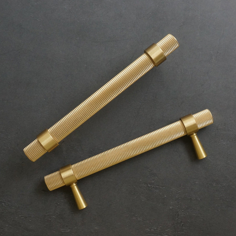 Modern Textured Brass Cabinet and Drawer Handles