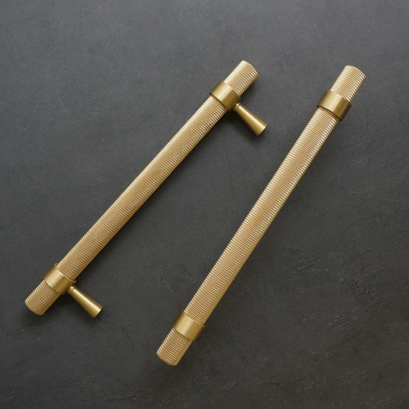 Modern Textured Brass Cabinet and Drawer Handles