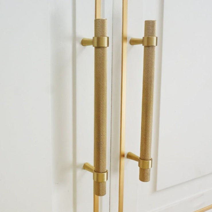 Modern Textured Brass Cabinet and Drawer Handles