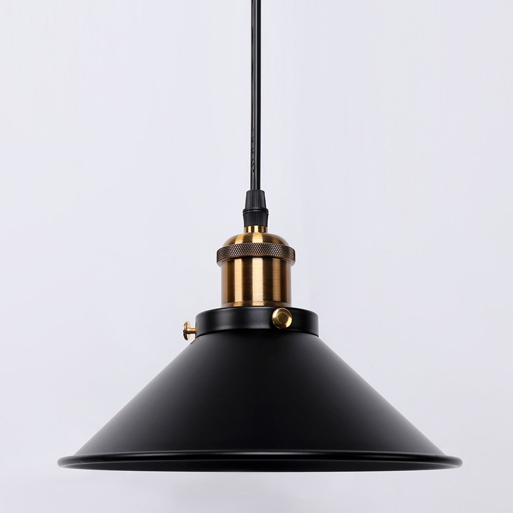 Vintage Black and Brass Pendant Light