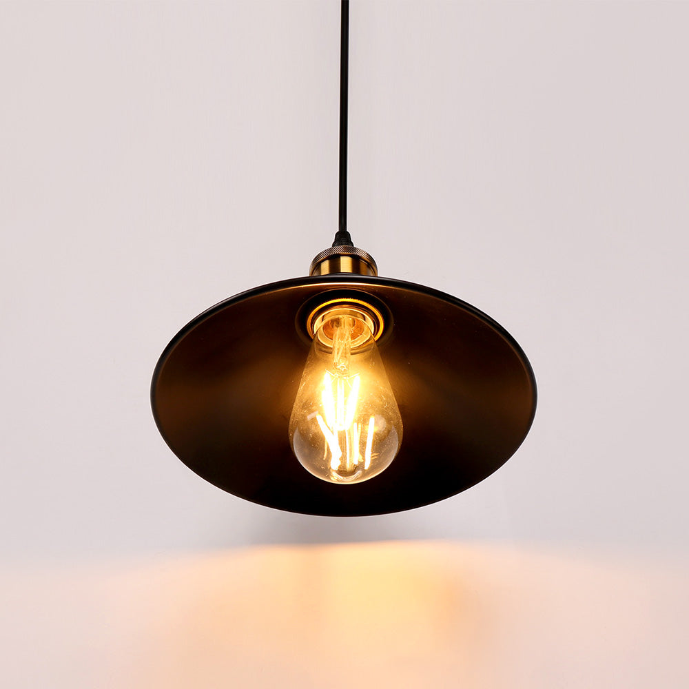 Vintage Black and Brass Pendant Light