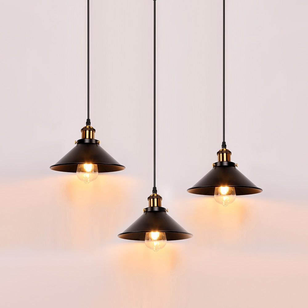 Vintage Black and Brass Pendant Light