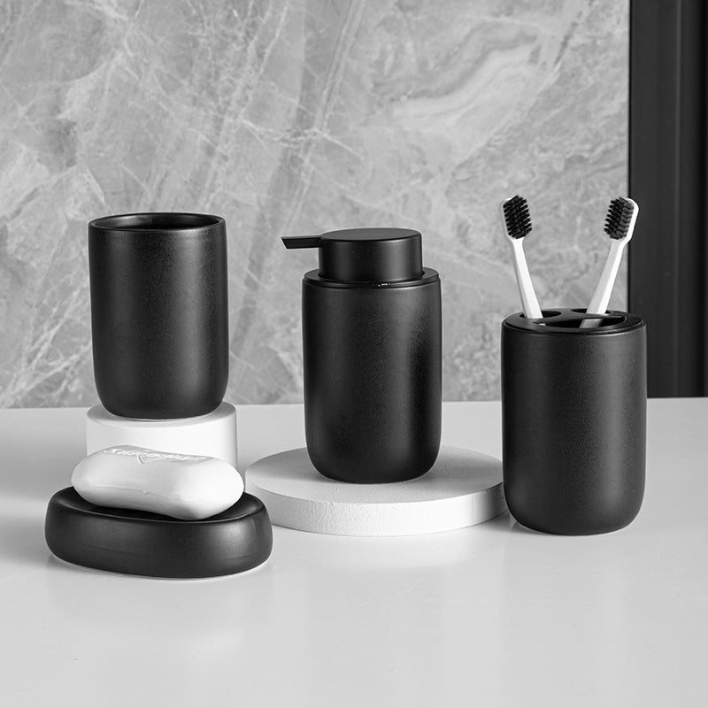 Matte Ceramic Tall Bathroom Set