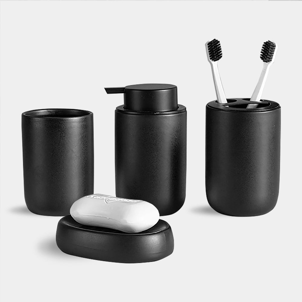 Matte Ceramic Tall Bathroom Set