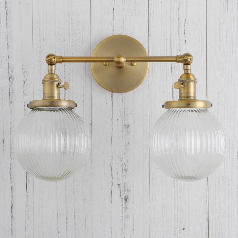 Textured Glass Two-Bulb Wall Sconce