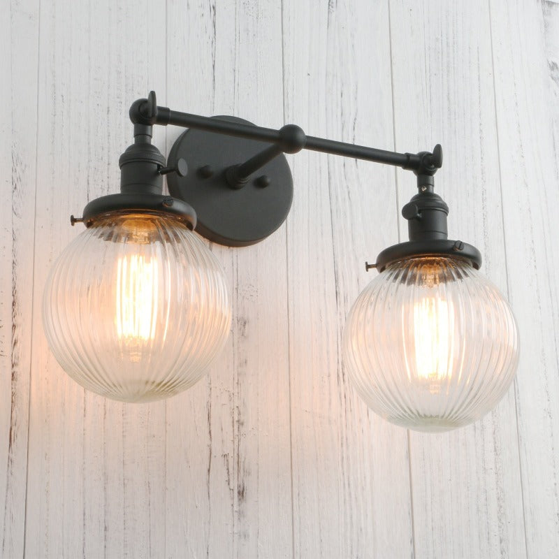 Textured Glass Two-Bulb Wall Sconce