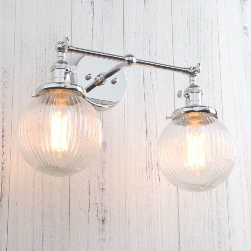 Textured Glass Two-Bulb Wall Sconce