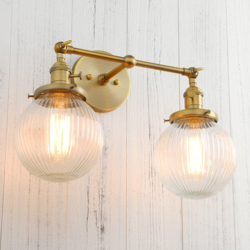 Textured Glass Two-Bulb Wall Sconce