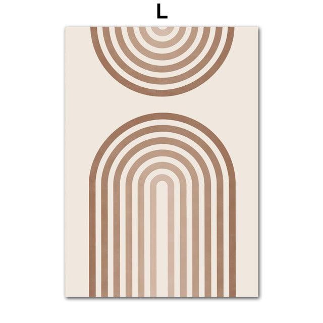 Boho Line Plants Leaf Abstract Geometry Wall Art Canvas