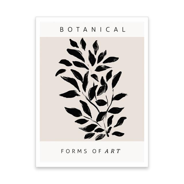 Boho Abstract Botanical Leaves Canvas Painting