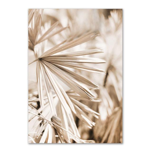 Beige Grass Boho Wall Art Canvas