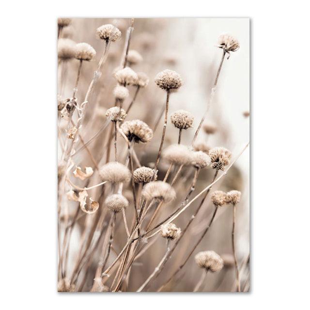 Beige Grass Boho Wall Art Canvas