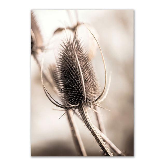 Beige Grass Boho Wall Art Canvas