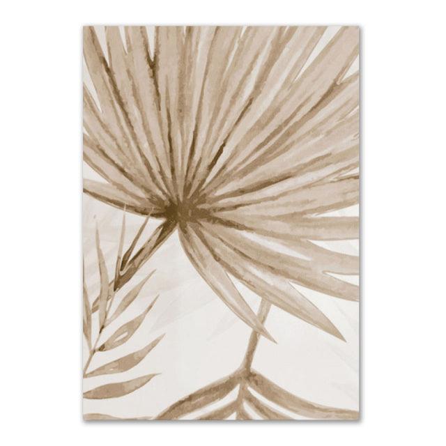 Beige Grass Boho Wall Art Canvas