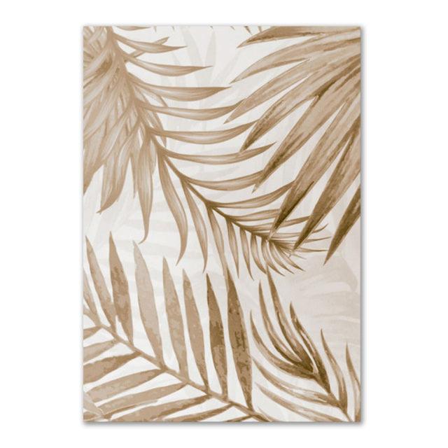 Beige Grass Boho Wall Art Canvas