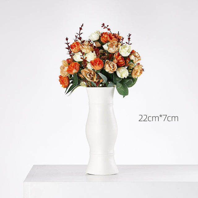 White Ceramic Nordic Flower Vase