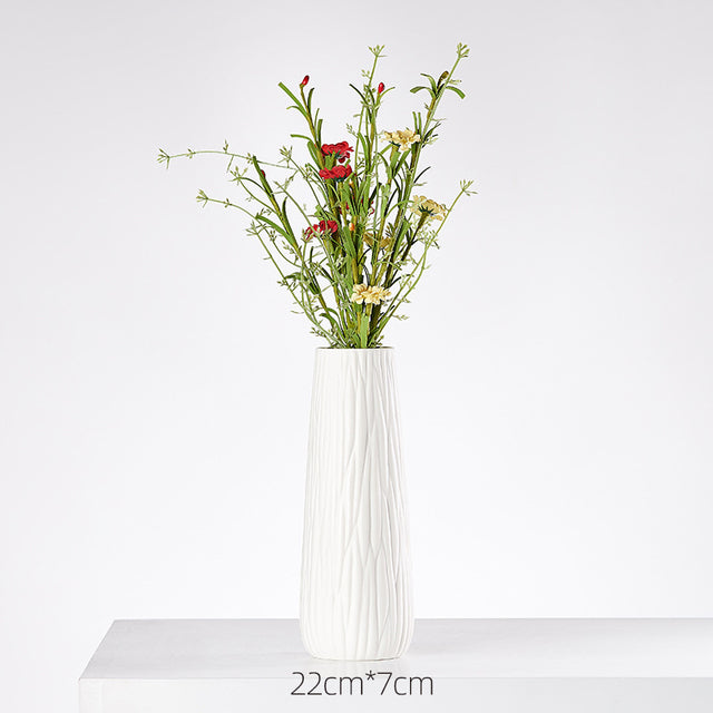 White Ceramic Nordic Flower Vase