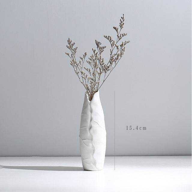 White Ceramic Nordic Flower Vase