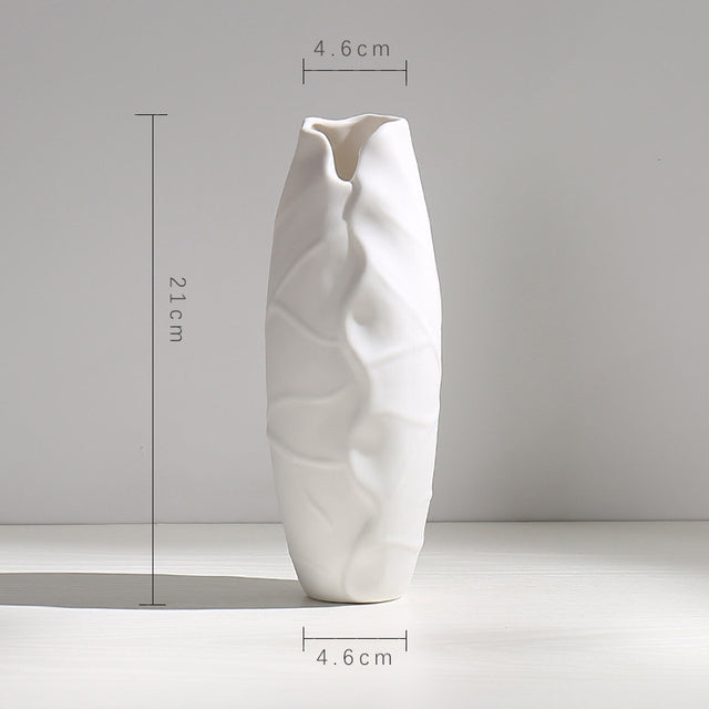 White Ceramic Nordic Flower Vase