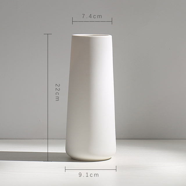 White Ceramic Nordic Flower Vase