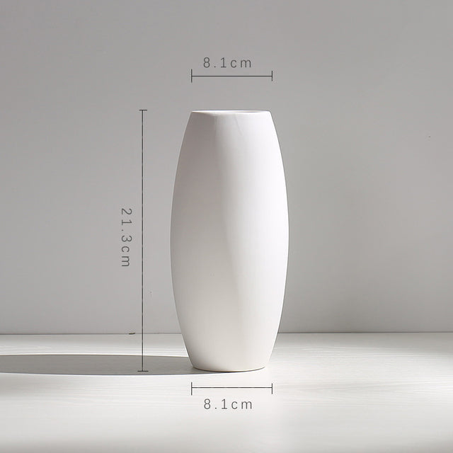 White Ceramic Nordic Flower Vase