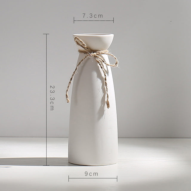 White Ceramic Nordic Flower Vase