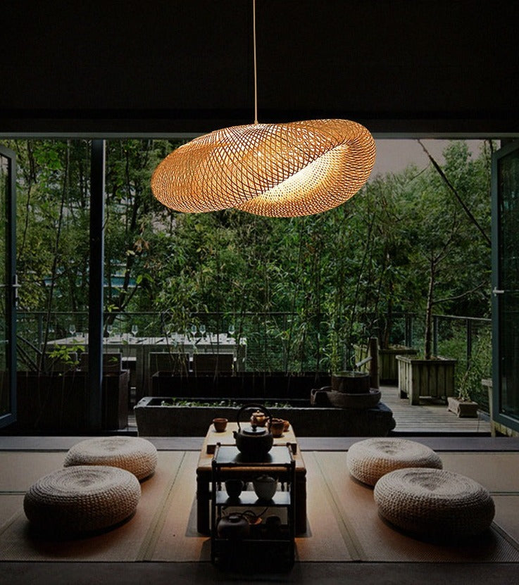 Woven Bamboo Pendant Light